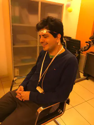 Andre having his brain scanned